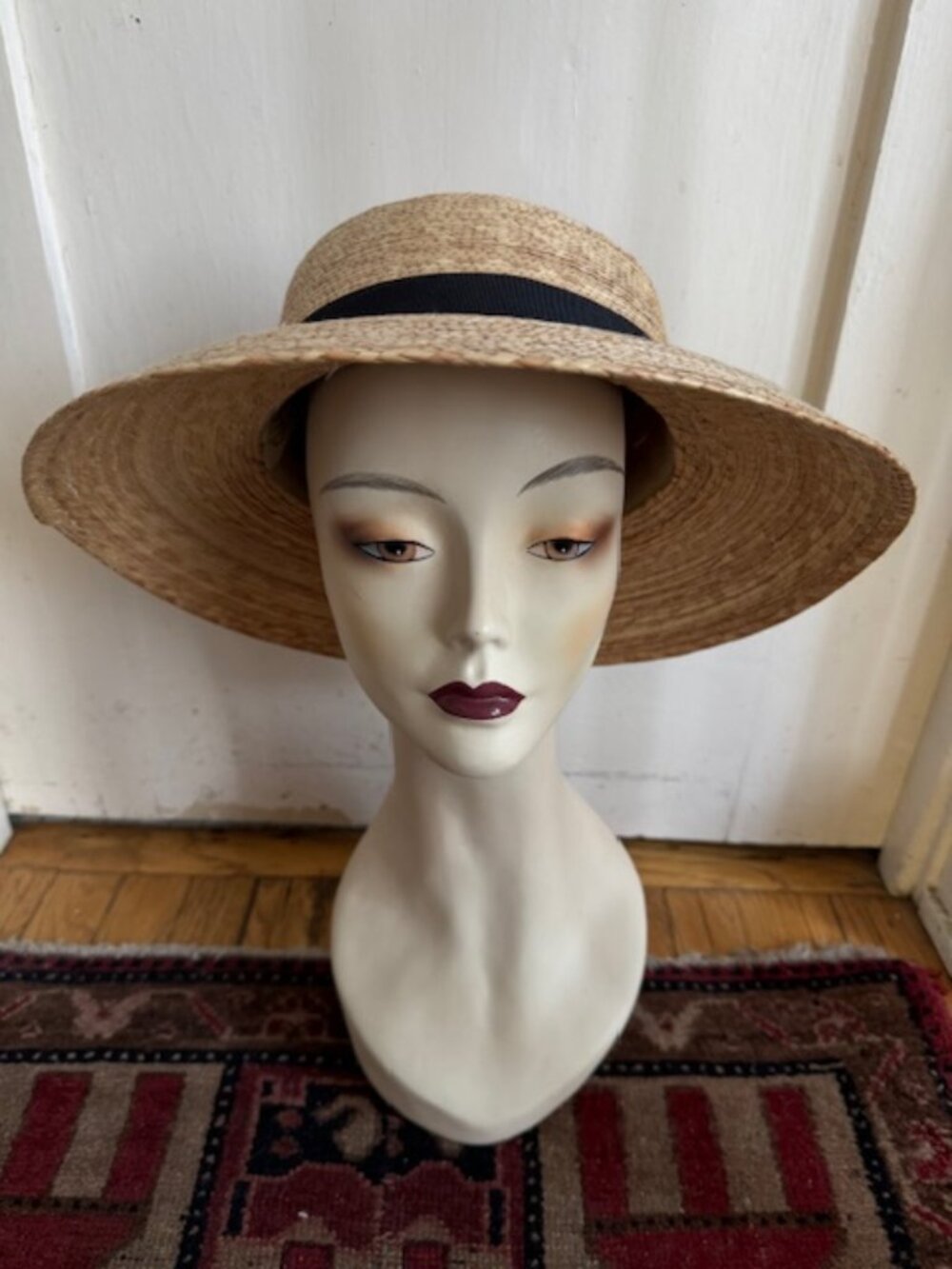 TULA Carmel Palm Leaf Straw Hat with Black Band OSFM